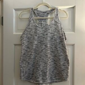 Lululemon Go Everywhere Tank Top Sz 8 Twist Back -Heather Grey / Black